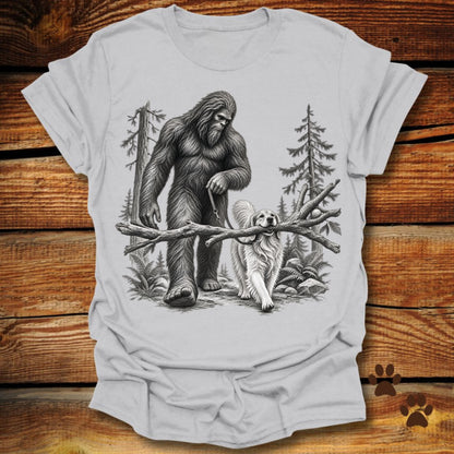 Bigfoot Golden Retriever Woodland T-Shirt