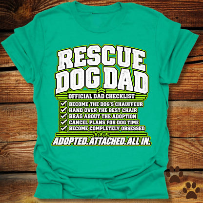 Rescue Dog Dad: Official Dad Checklist T-Shirt