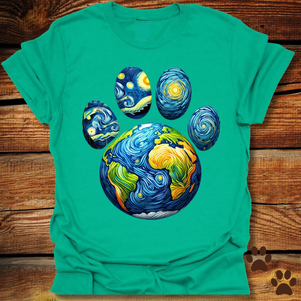 Starry Paw Van Gogh Earth Shirt