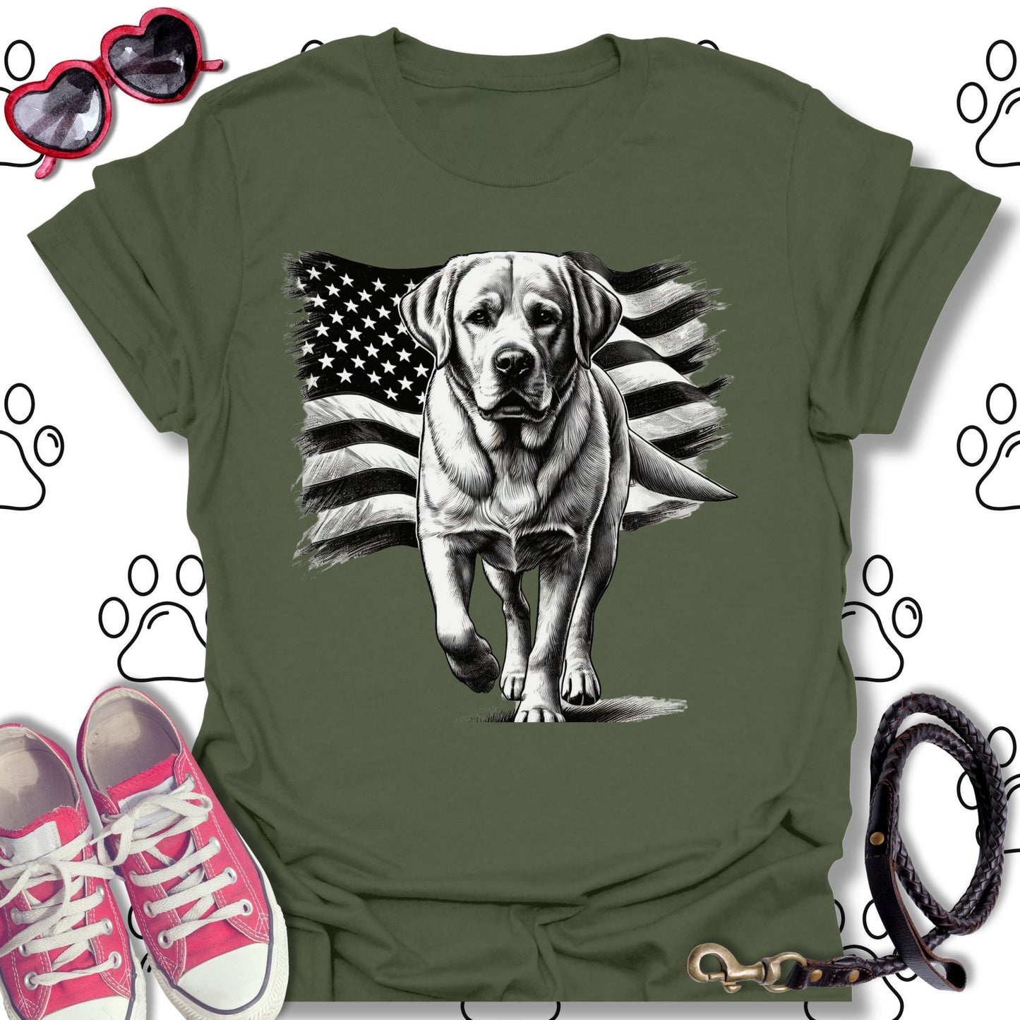 Labrador American Flag T-Shirt