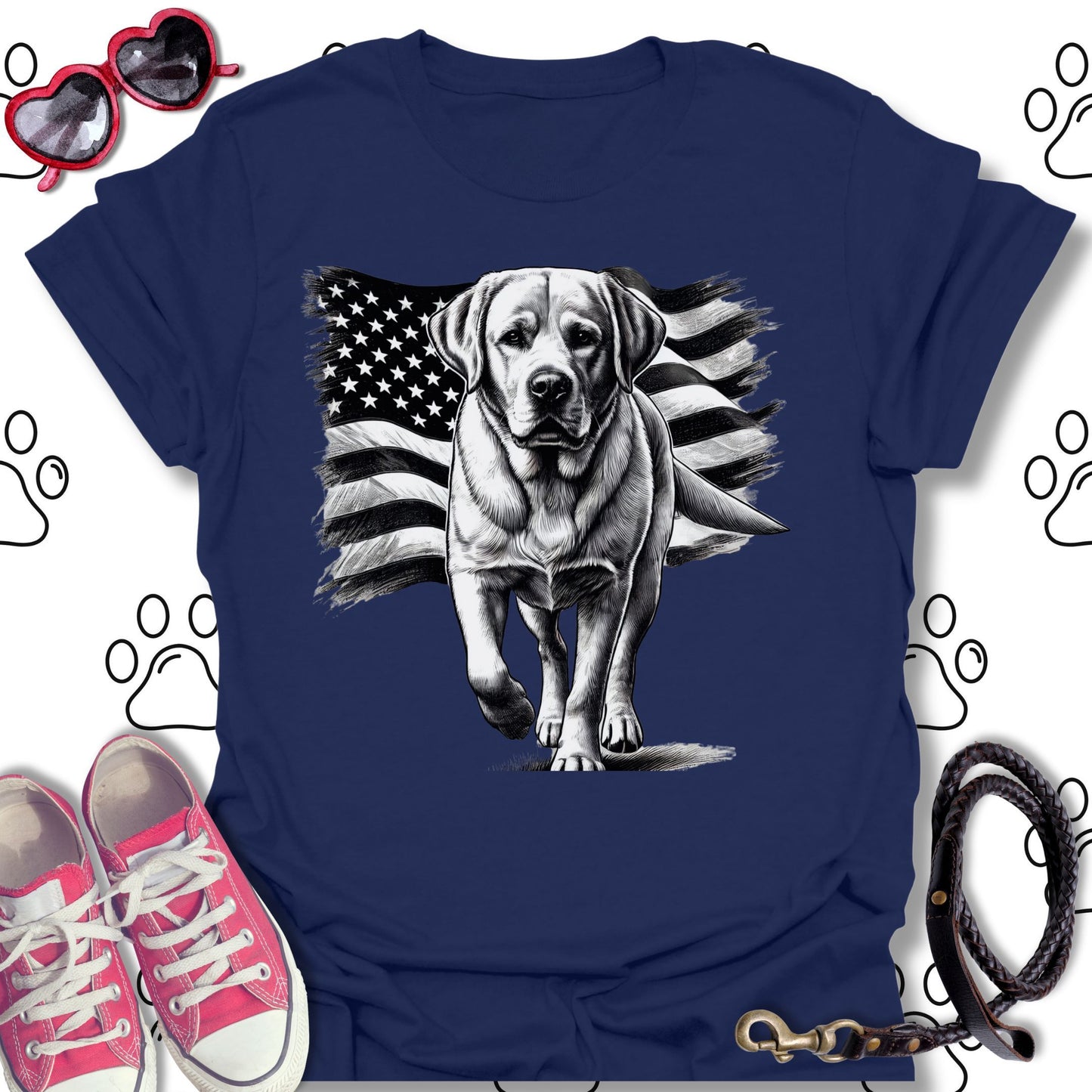 Labrador American Flag T-Shirt