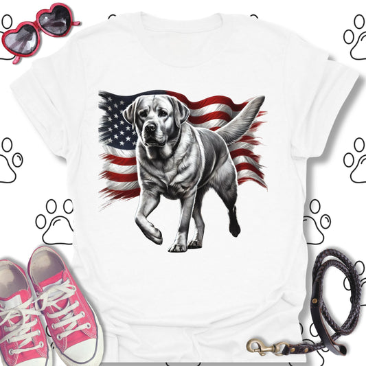 Labrador Patriotic American Flag T-Shirt