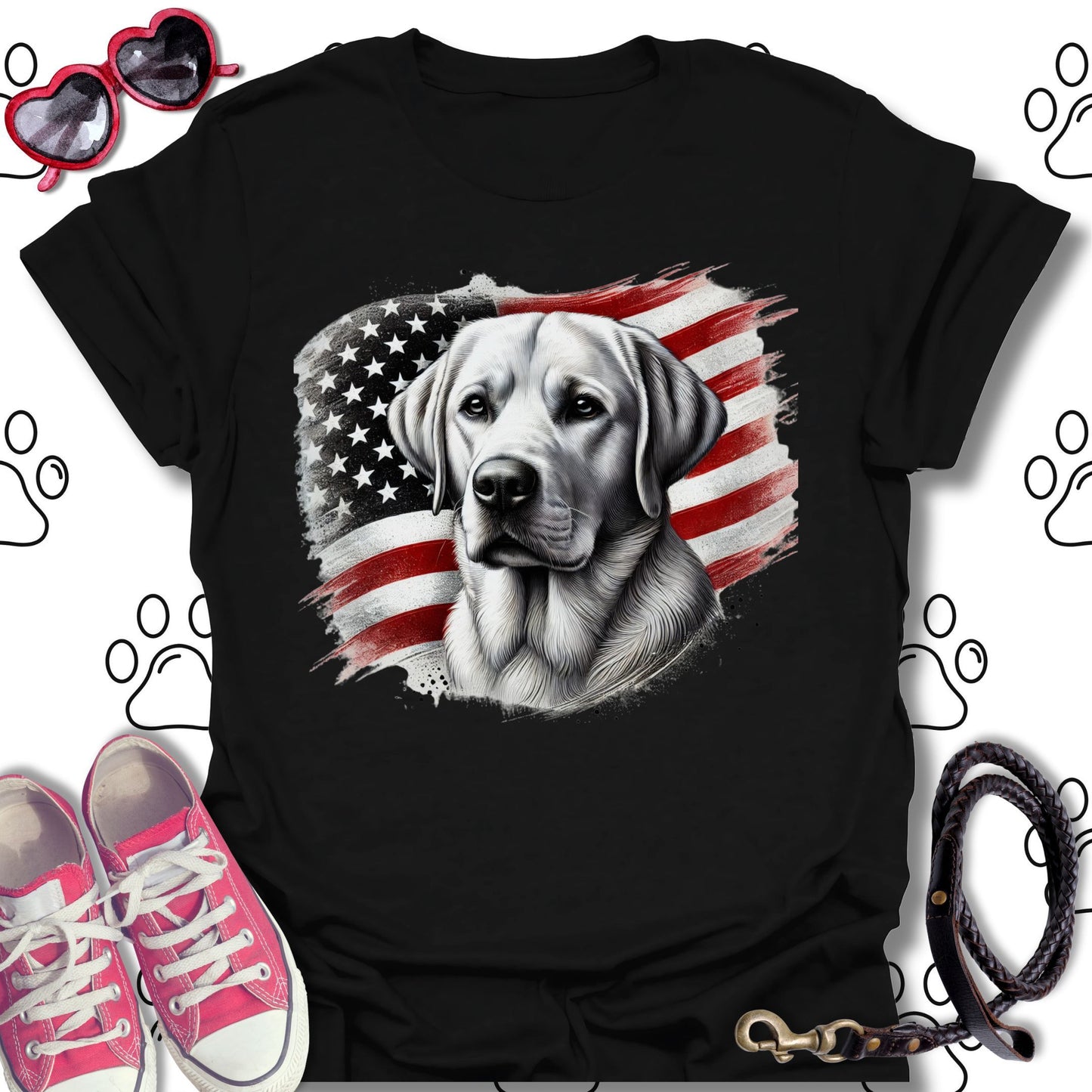 Labrador American Flag T-Shirt
