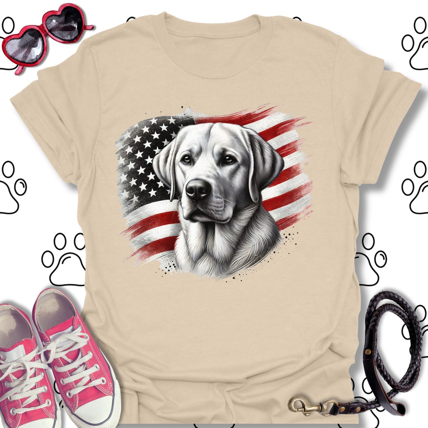 Labrador American Flag T-Shirt