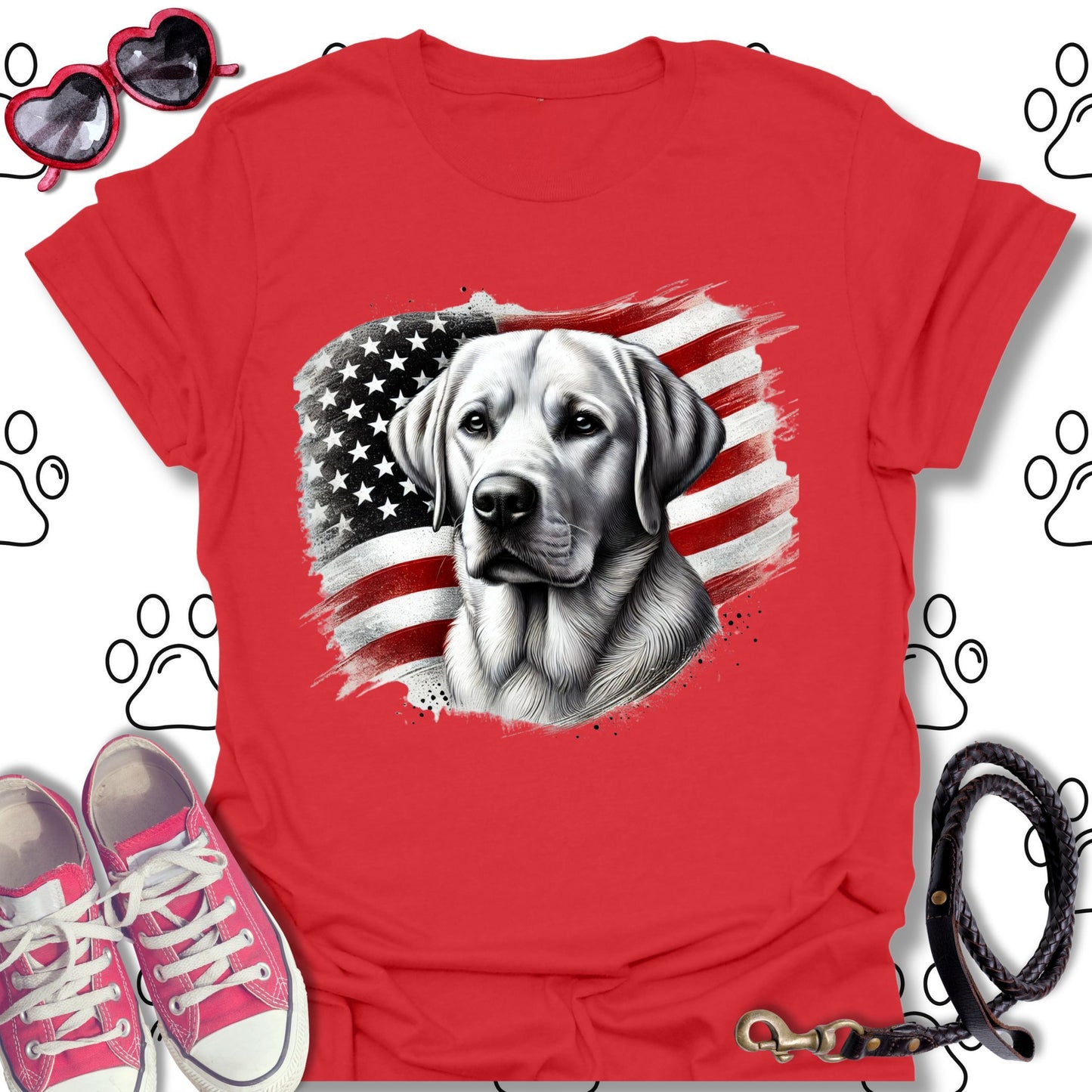 Labrador American Flag T-Shirt