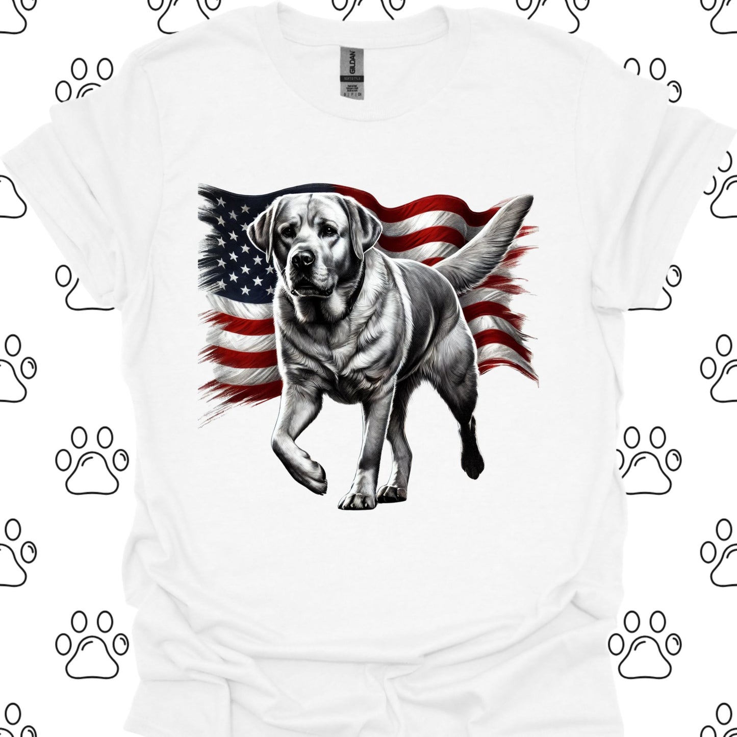 Labrador Patriotic American Flag T-Shirt