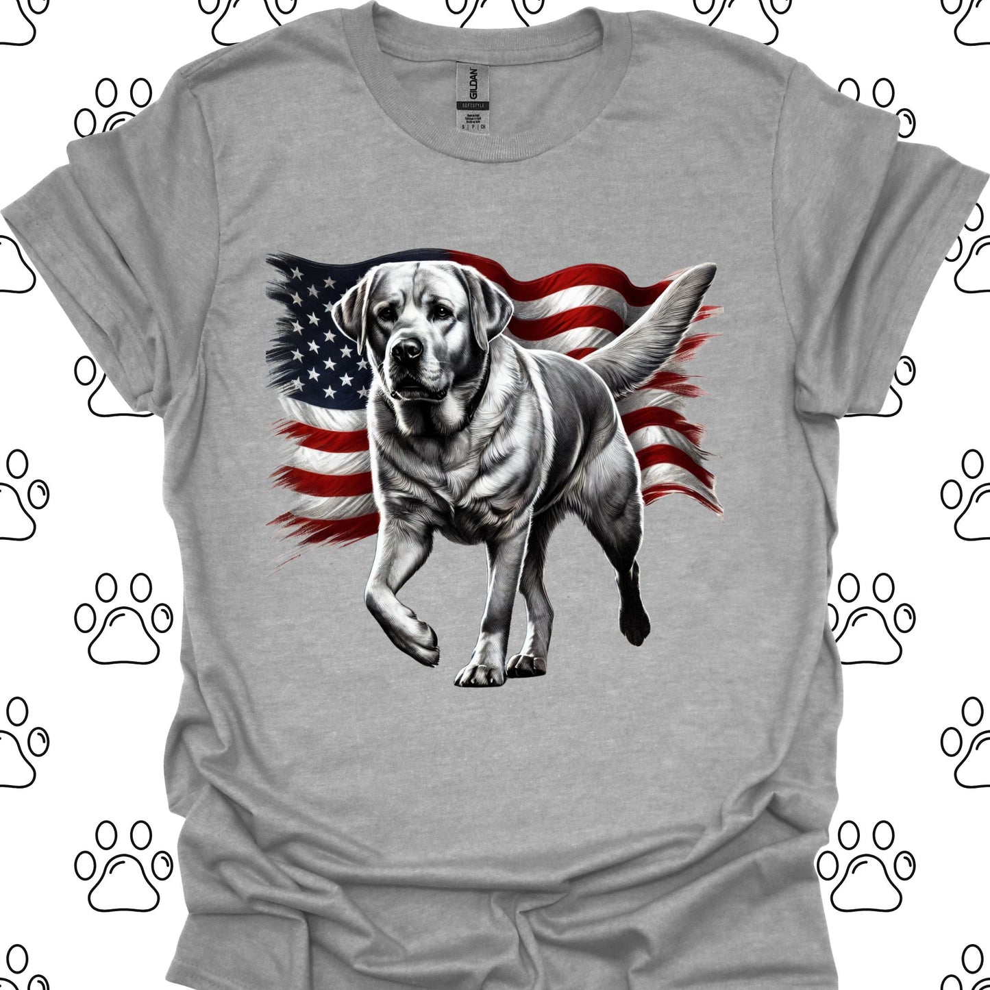 Labrador Patriotic American Flag T-Shirt