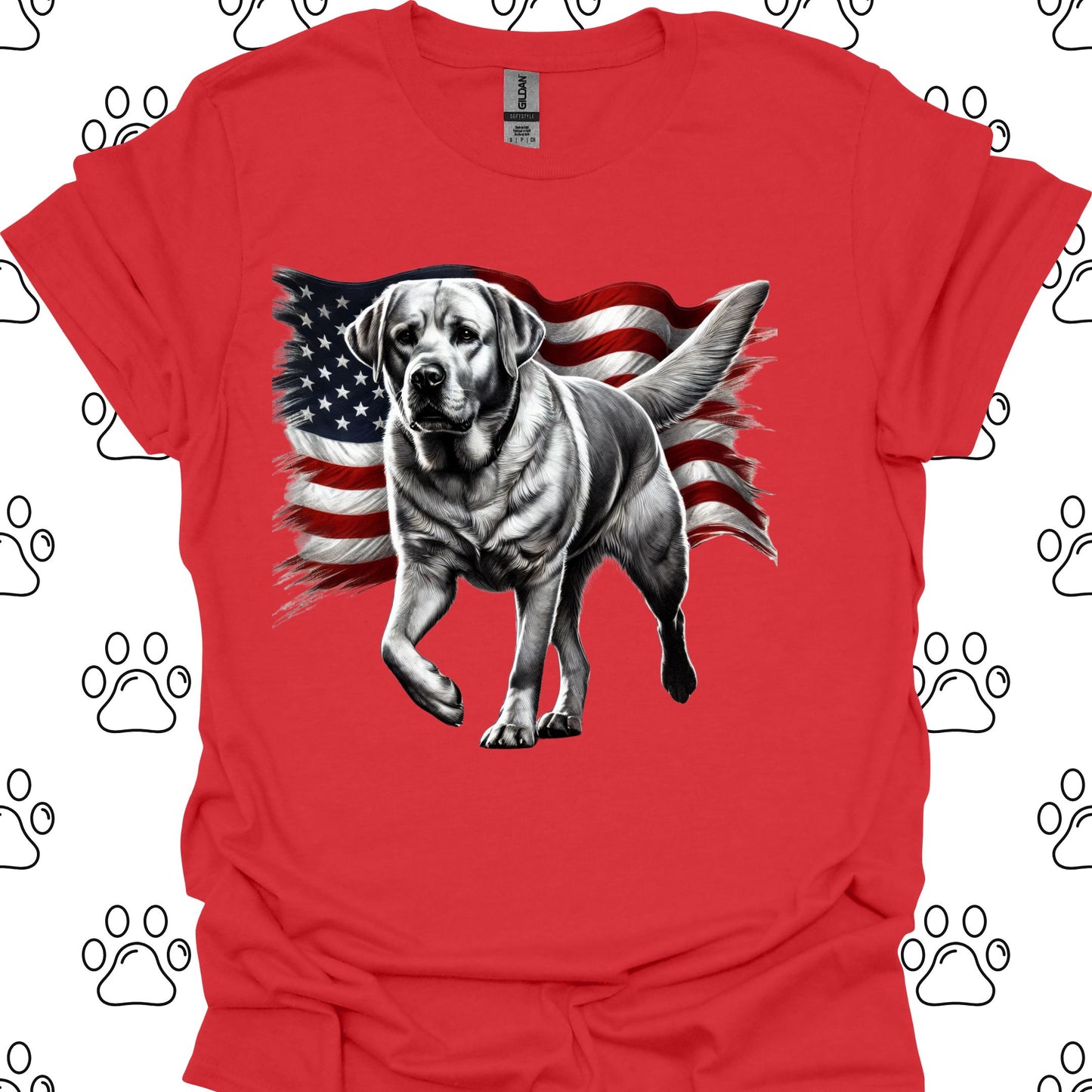 Labrador Patriotic American Flag T-Shirt