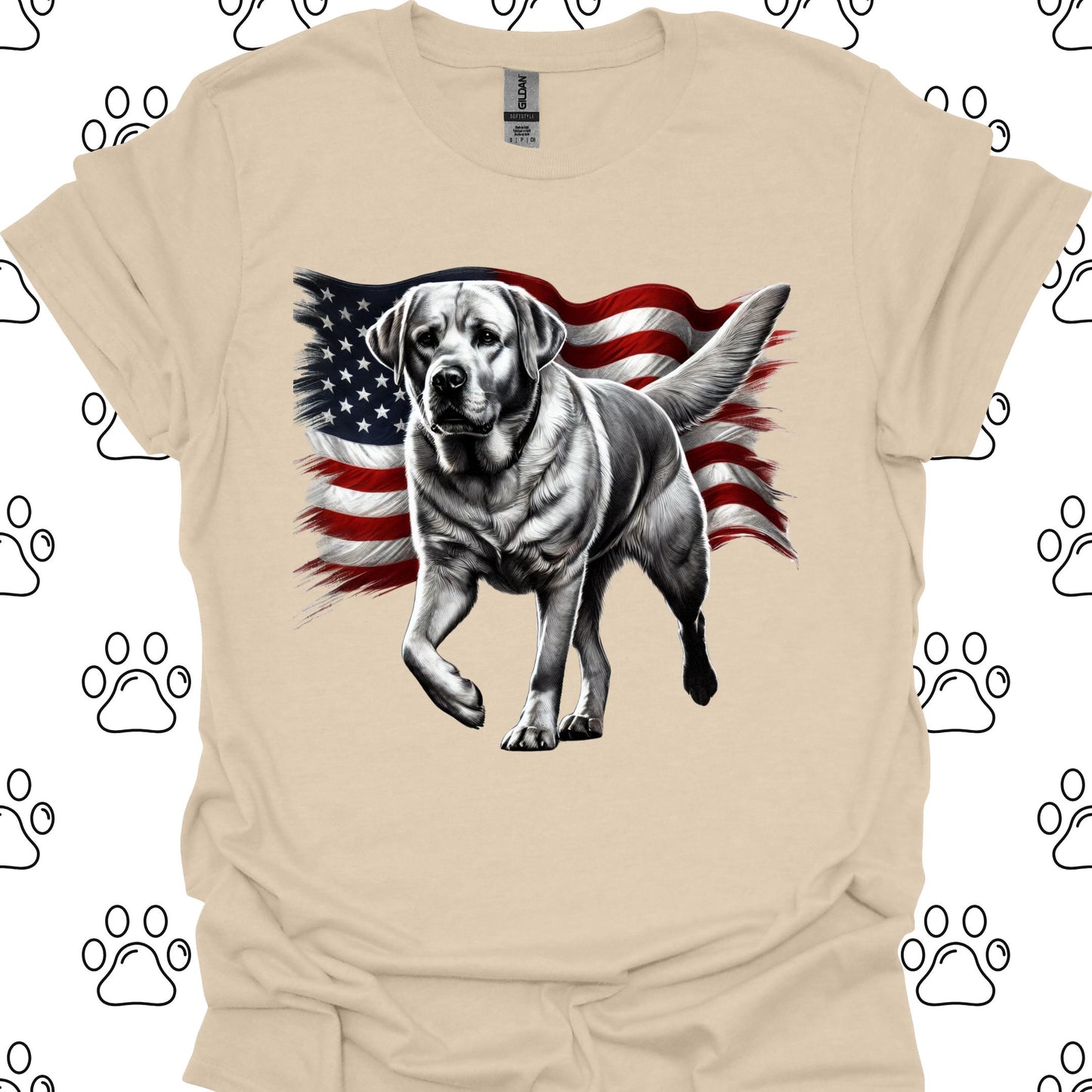 Labrador Patriotic American Flag T-Shirt