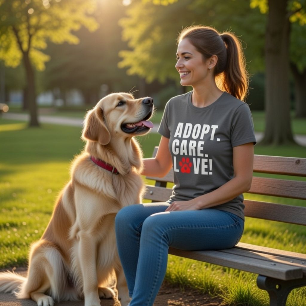 Adopt Care Love Dog Rescue T-Shirt