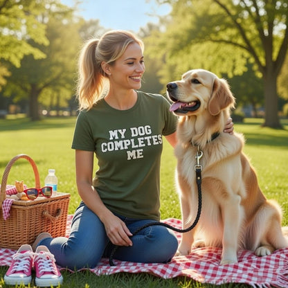 My Dog Completes Me Retro-Style Shirt