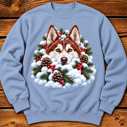 Snowy Husky Winter Sweatshirt