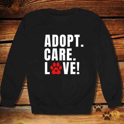 Adopt Care Love Dog Rescue Crewneck
