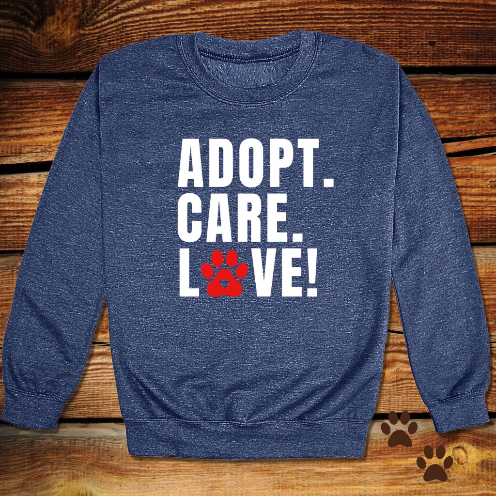 Adopt Care Love Dog Rescue Crewneck