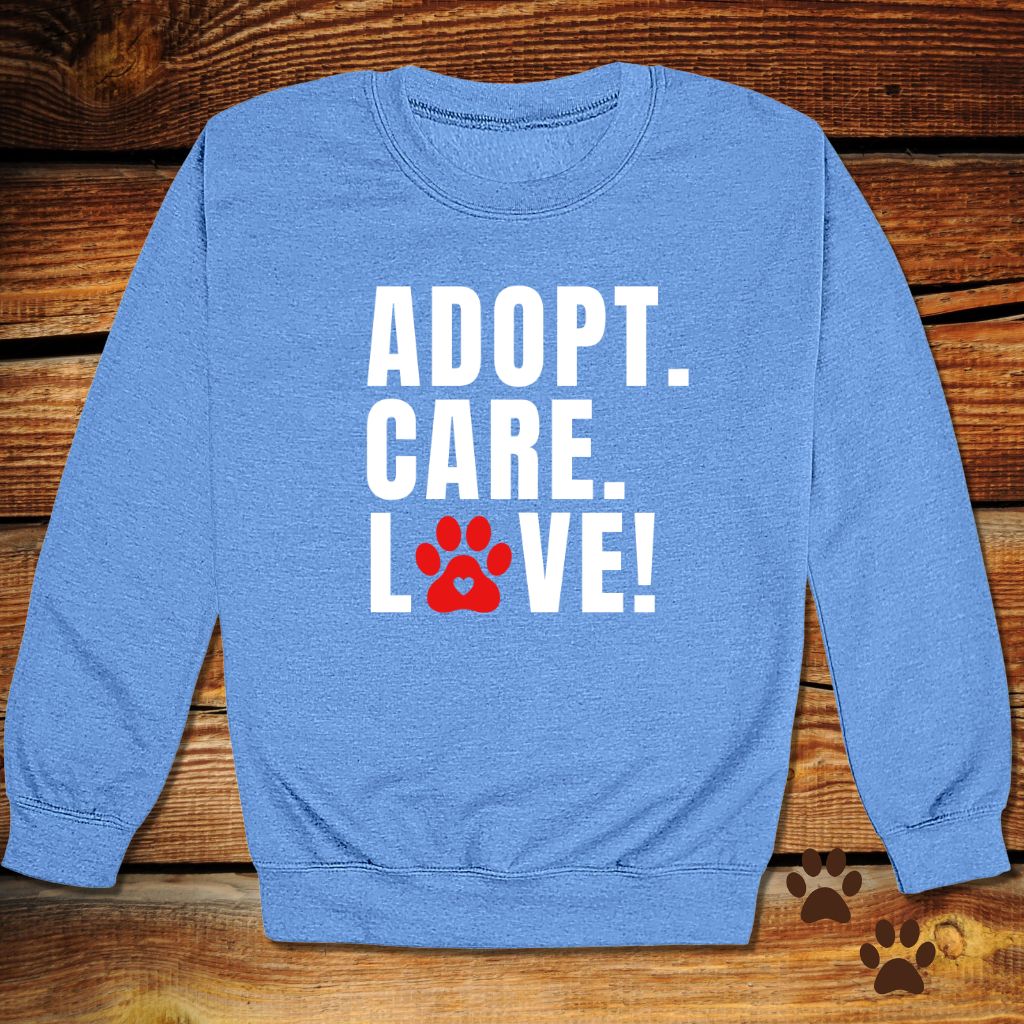 Adopt Care Love Dog Rescue Crewneck