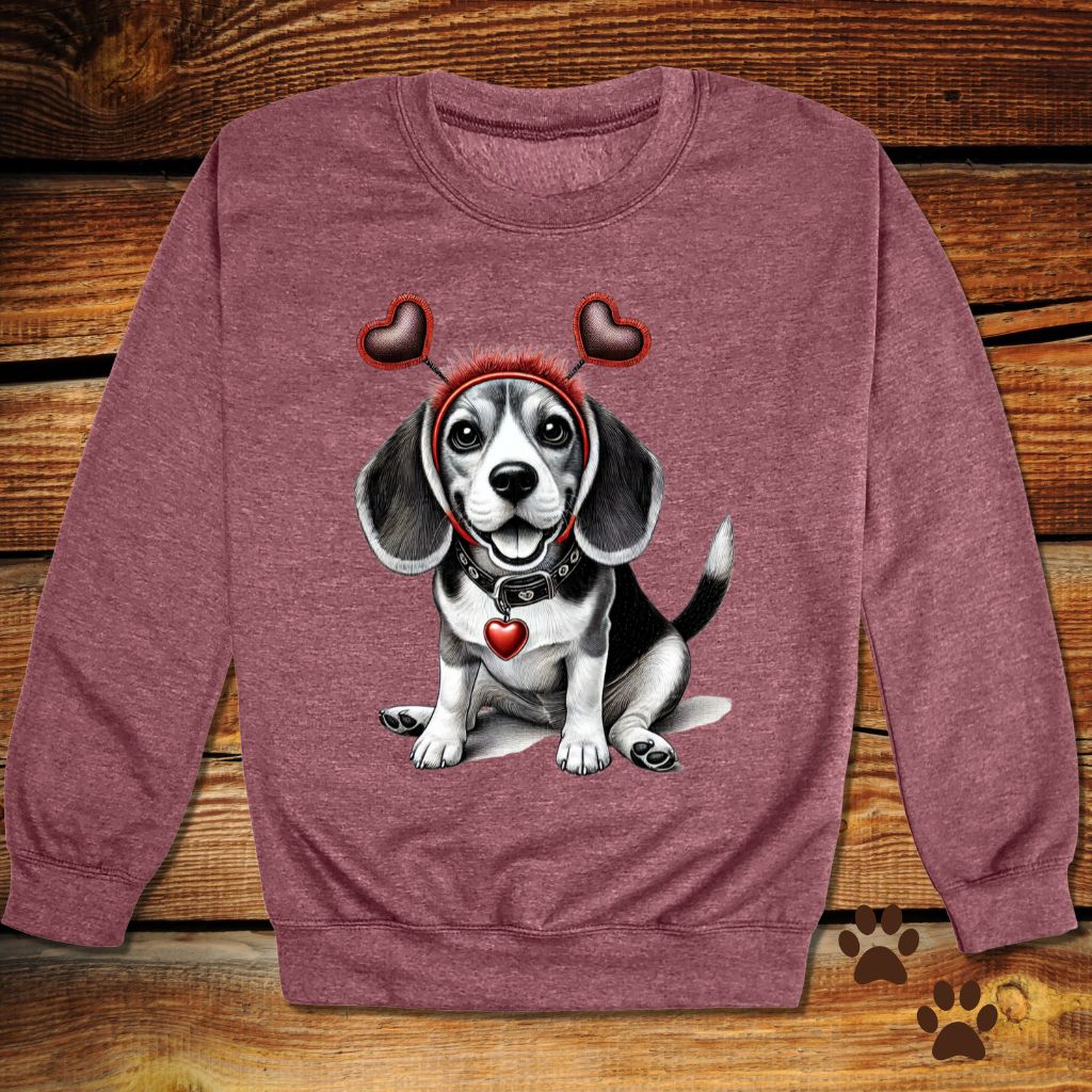Beagle Valentine’s Day Crewneck