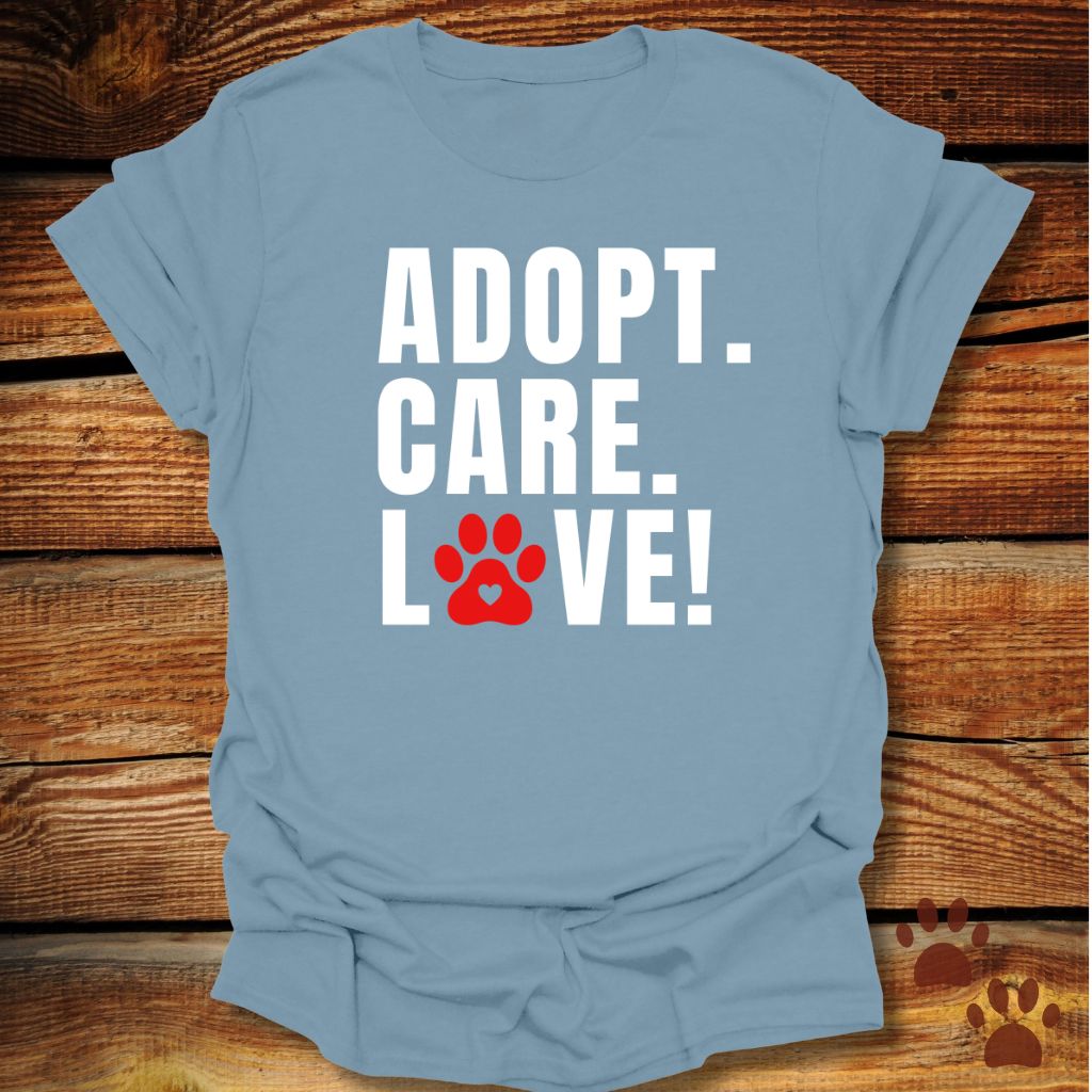 Adopt Care Love Dog Rescue T-Shirt