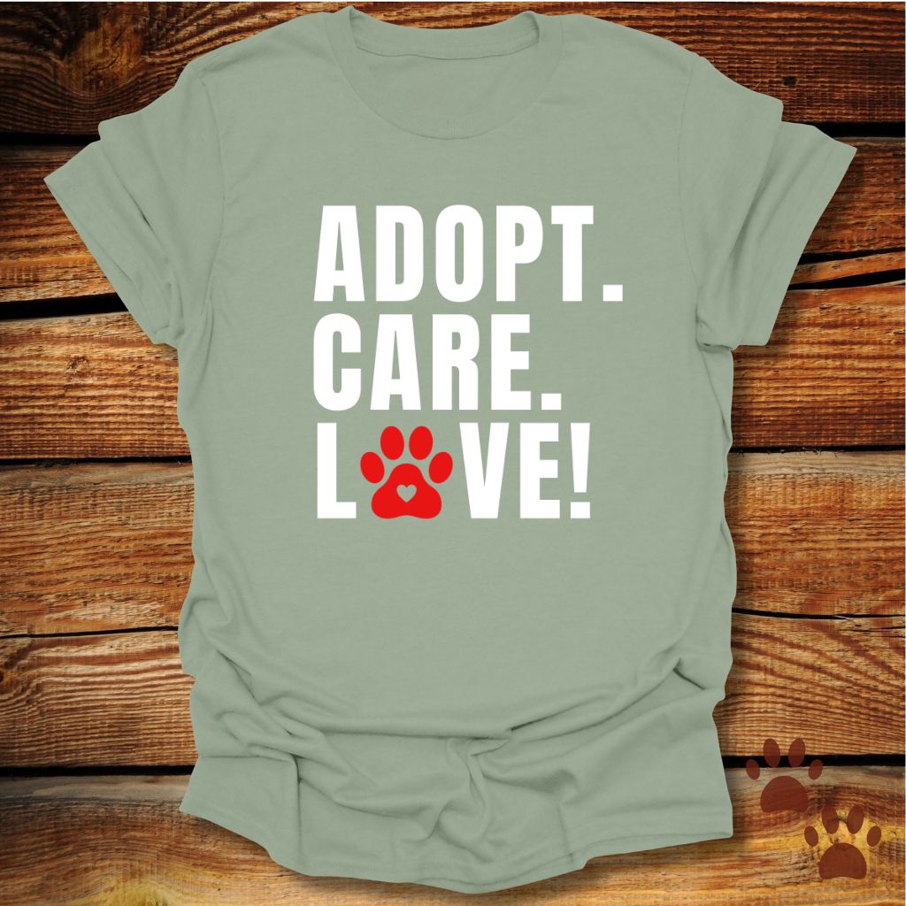 Adopt Care Love Dog Rescue T-Shirt