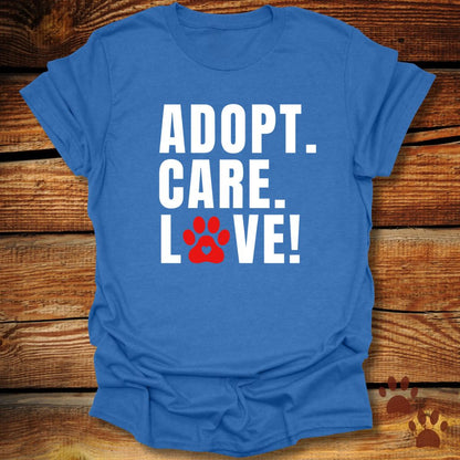 Adopt Care Love Dog Rescue T-Shirt