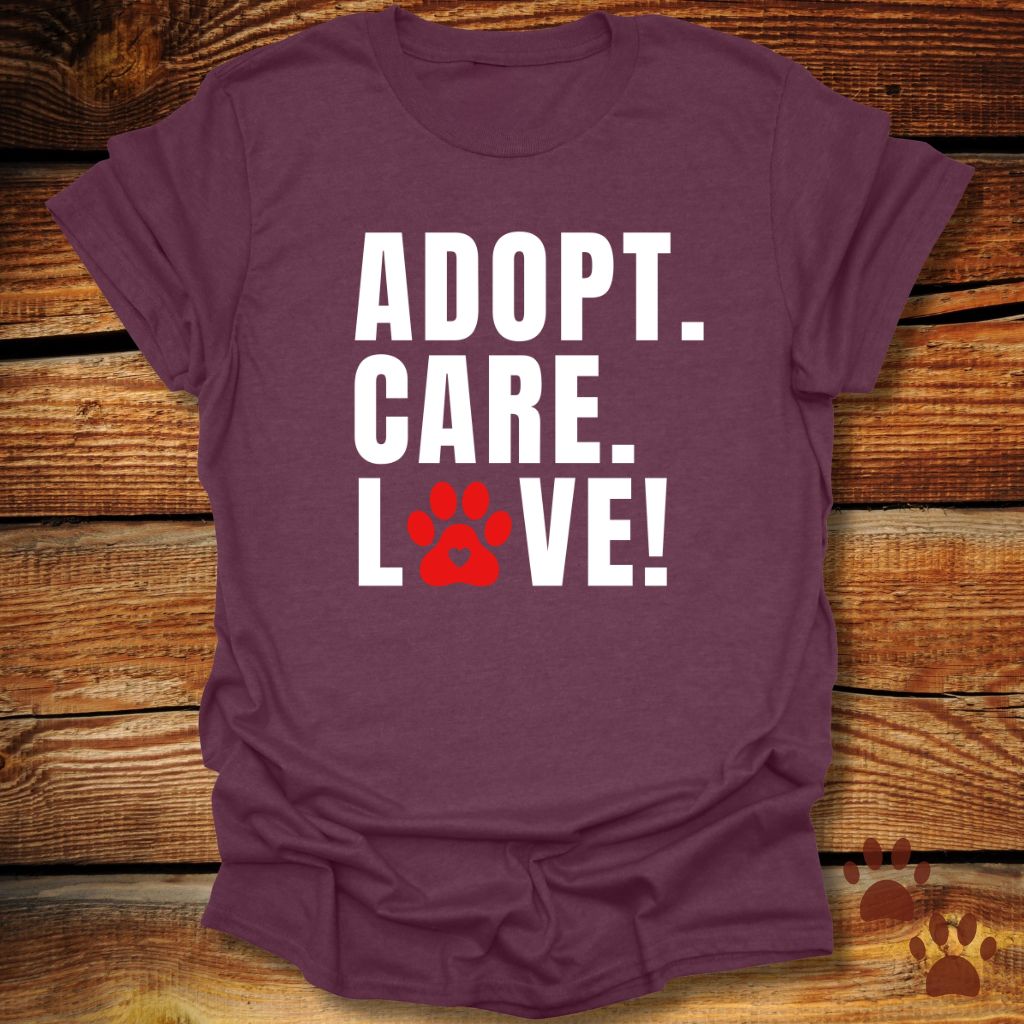 Adopt Care Love Dog Rescue T-Shirt