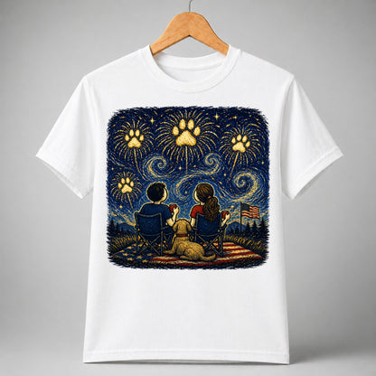 Starry Night Fireworks T-Shirt