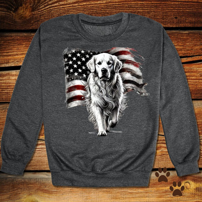 Golden Retriever American Flag Crewneck