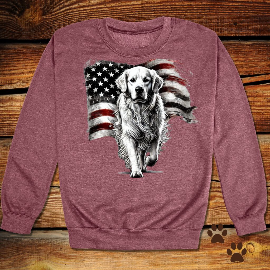 Golden Retriever American Flag Crewneck