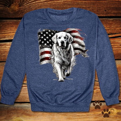Golden Retriever American Flag Crewneck