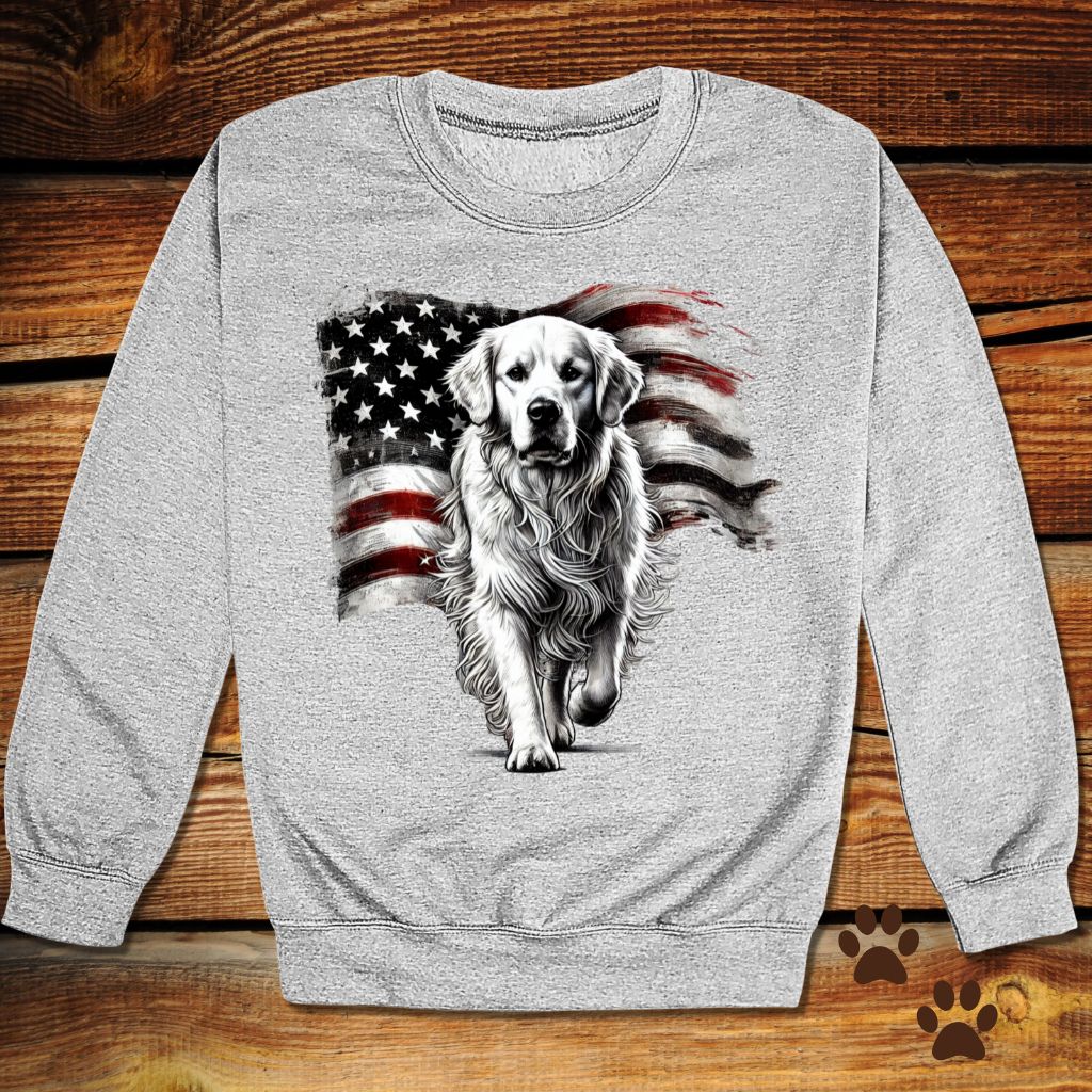 Golden Retriever American Flag Crewneck