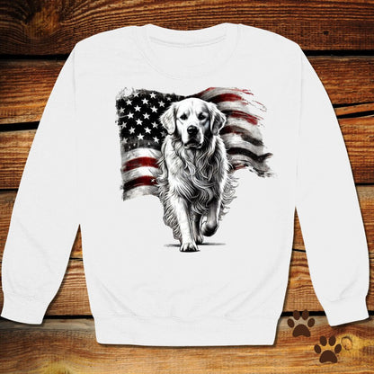 Golden Retriever American Flag Crewneck