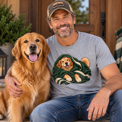 Golden Retriever Blanket Burrito T-Shirt