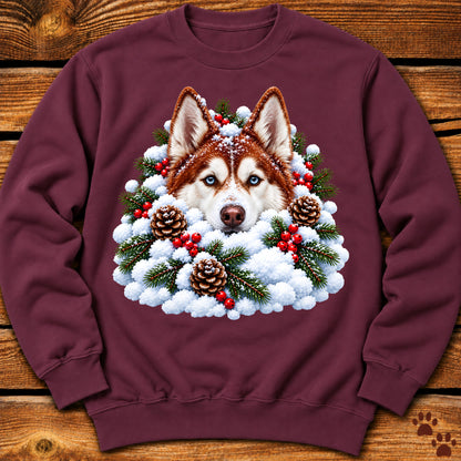 Snowy Husky Winter Sweatshirt