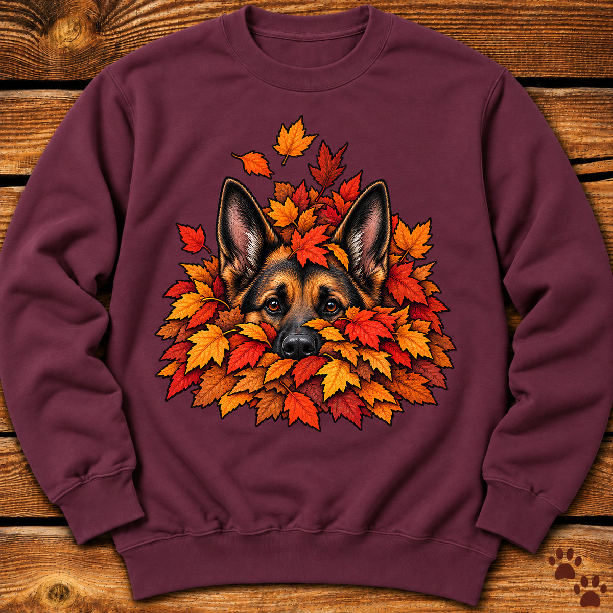 German Shepherd Leaf Pile Crewneck