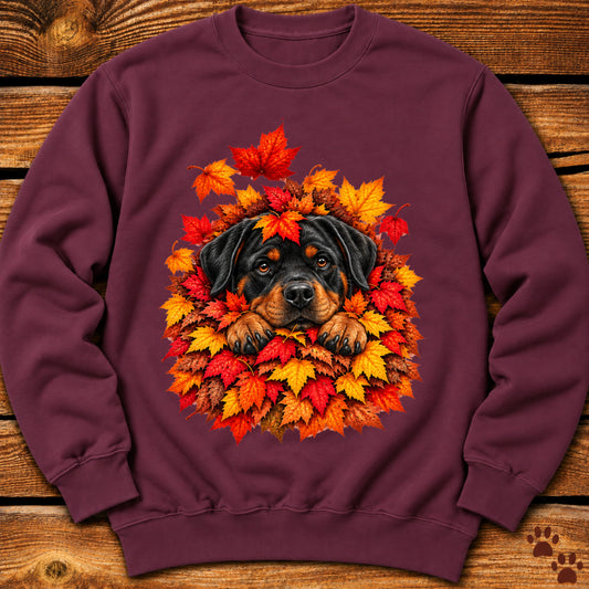 Rottweiler Leaf Pile Sweatshirt