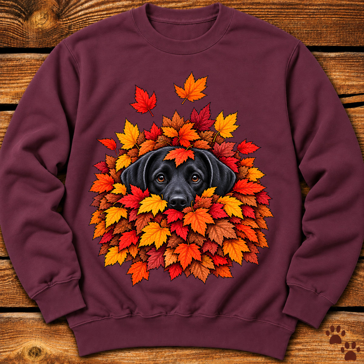 Labrador Retriever Leaf Pile Crewneck