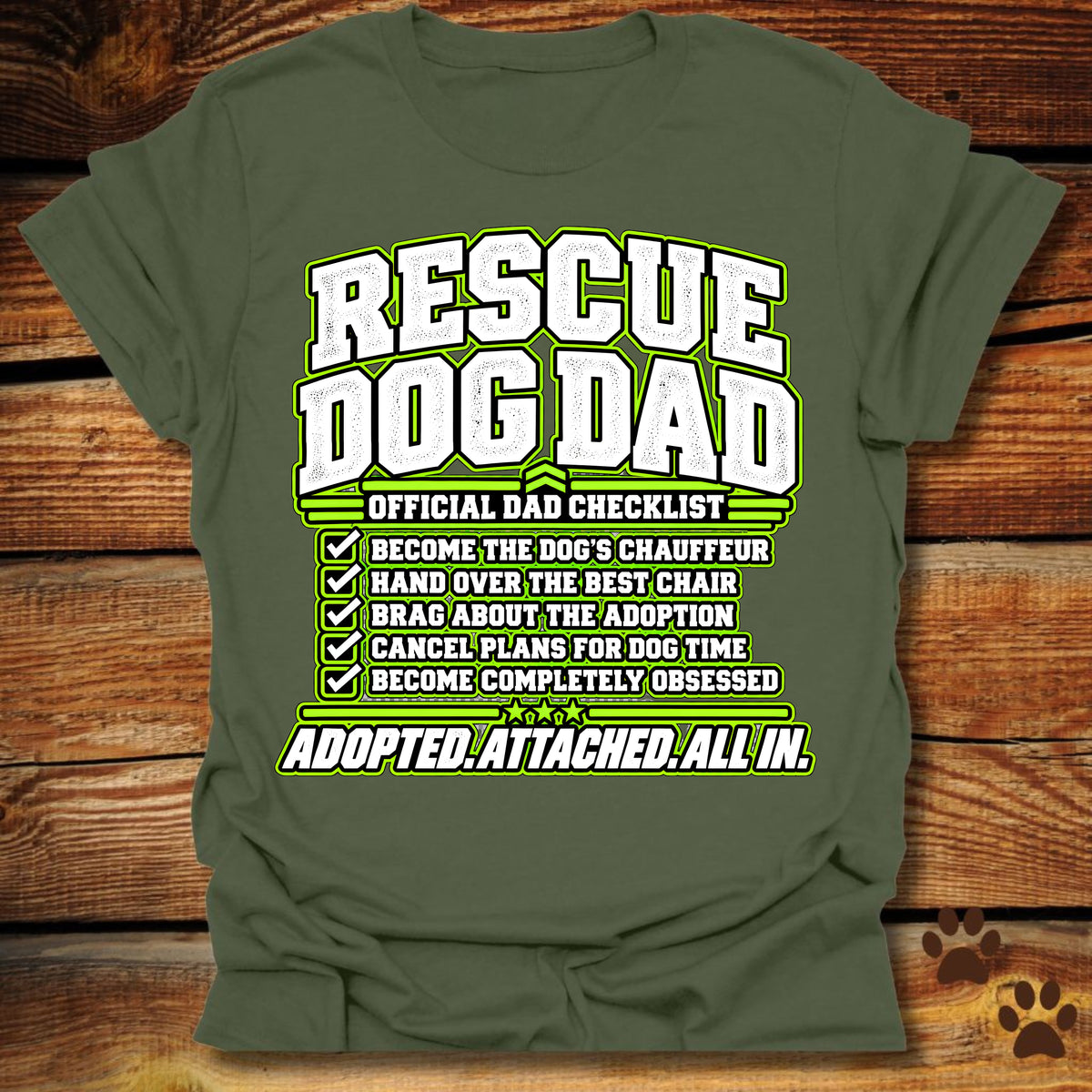 Rescue Dog Dad: Official Dad Checklist T-Shirt
