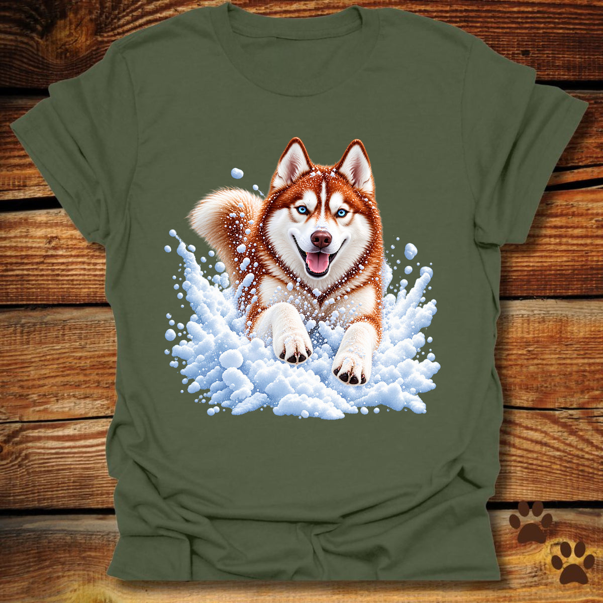 Red Husky Snow Day T-Shirt