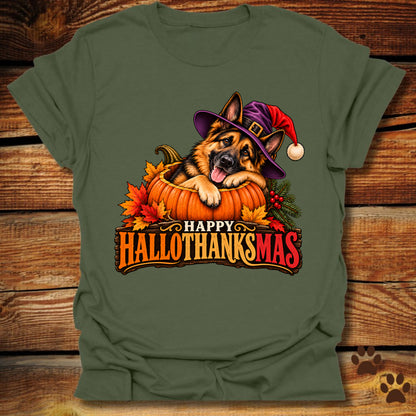 Happy Hallothanksmas German Shepherd T-Shirt