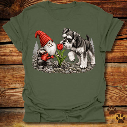 Garden Gnome and Schnauzer T-Shirt