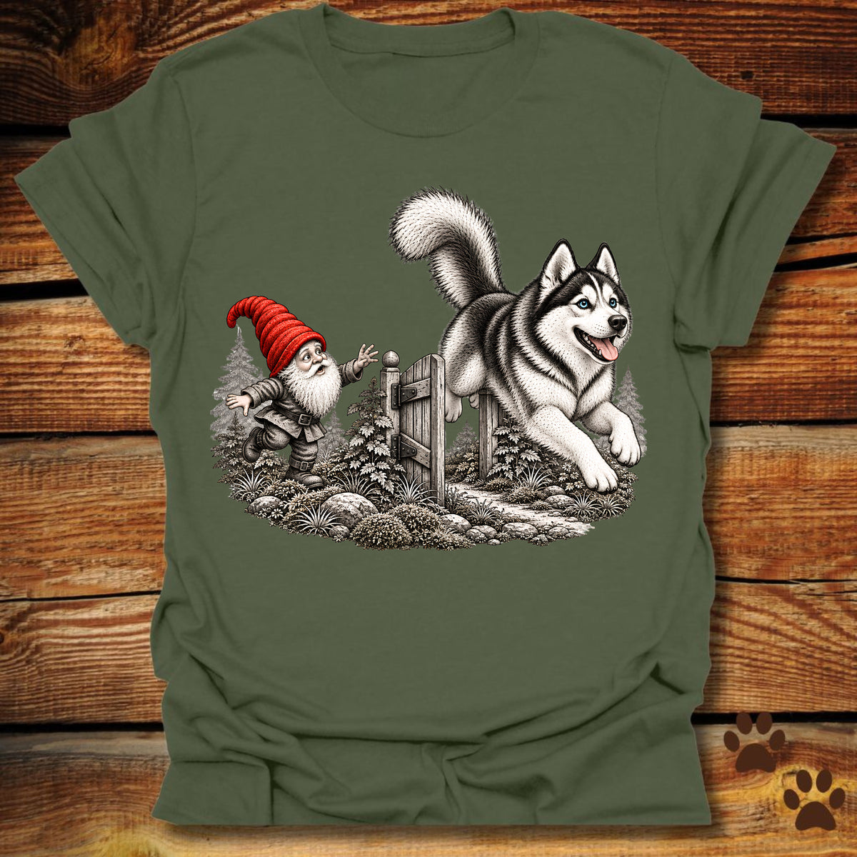 Garden Gnome Husky Escape T-Shirt