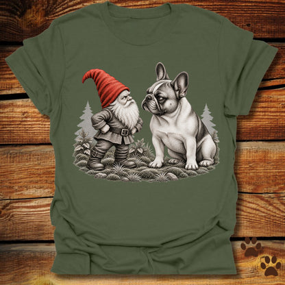 Garden Gnome French Bulldog Standoff T-Shirt
