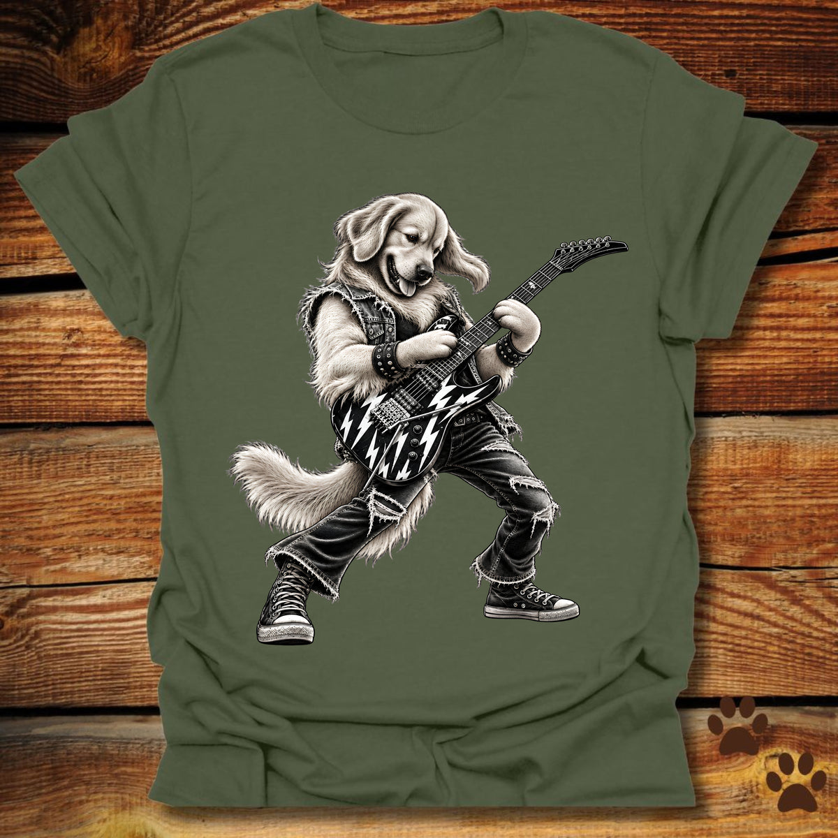Golden Retriever Guitar Shredder T-Shirt