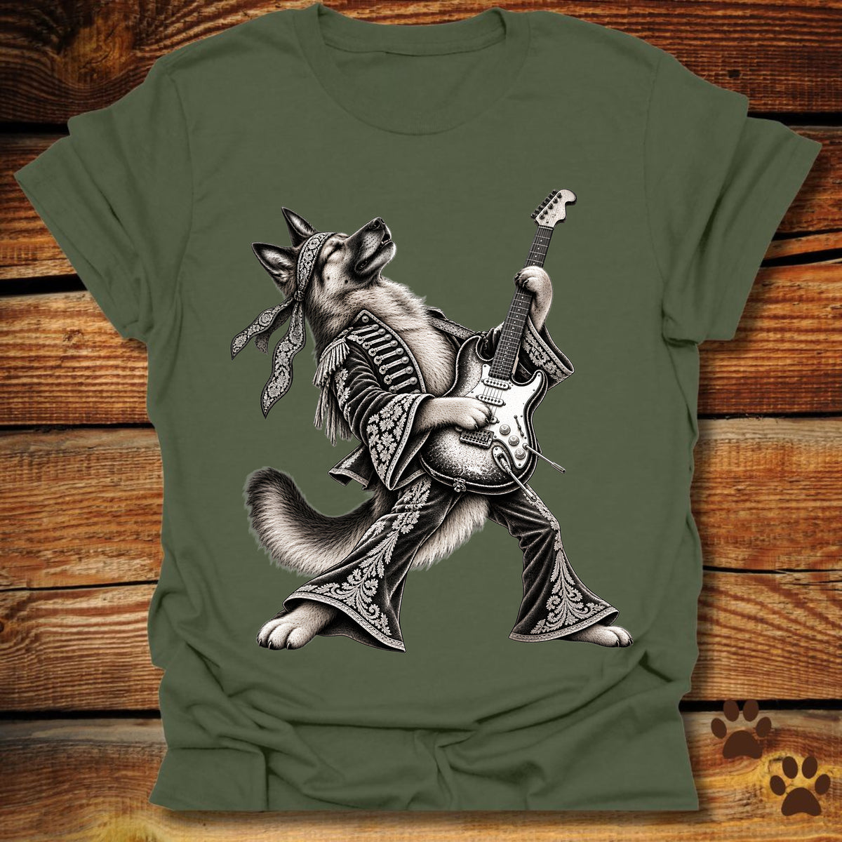German Shepherd Guitar Hero T-Shirt