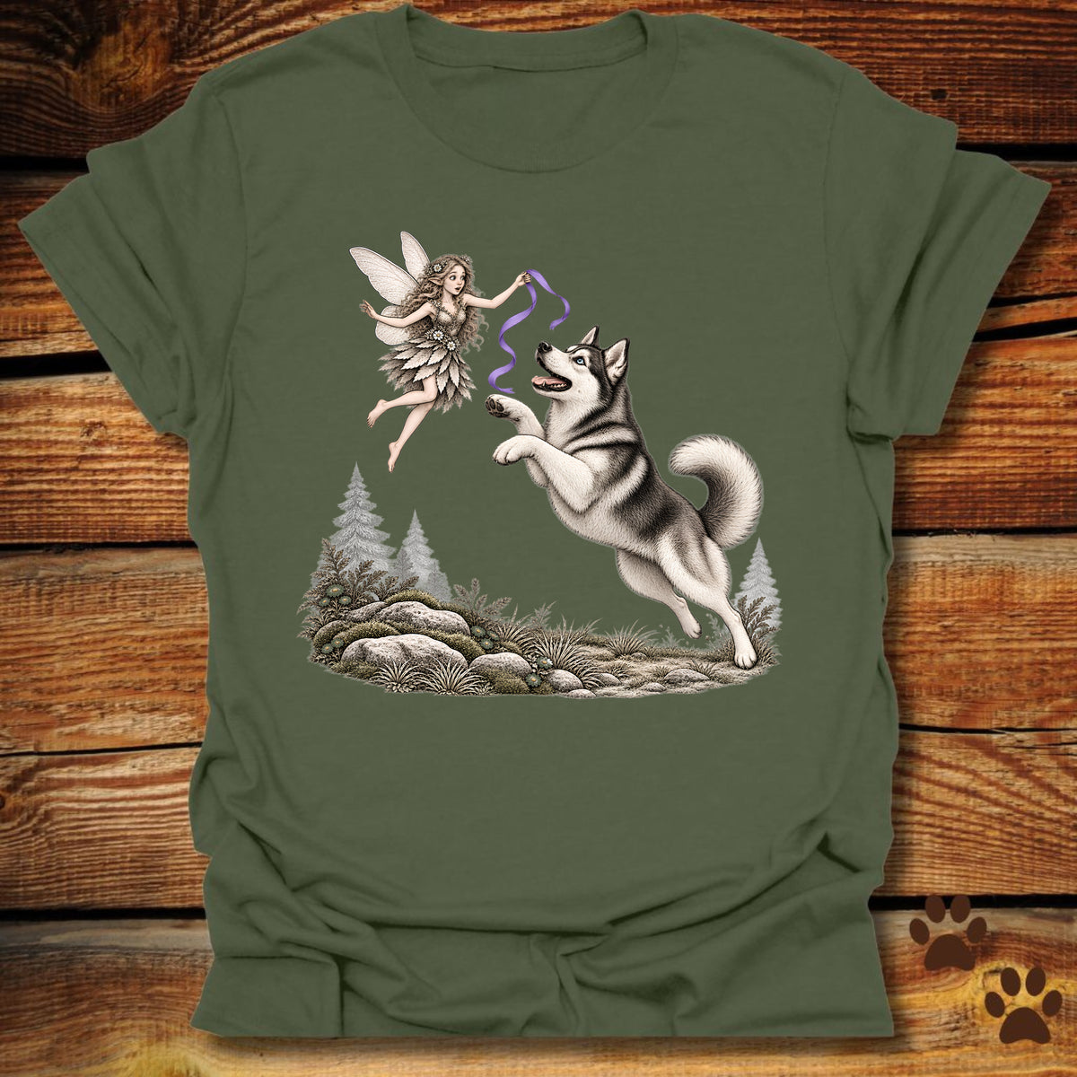 Husky Whimsical Fairy T-Shirt
