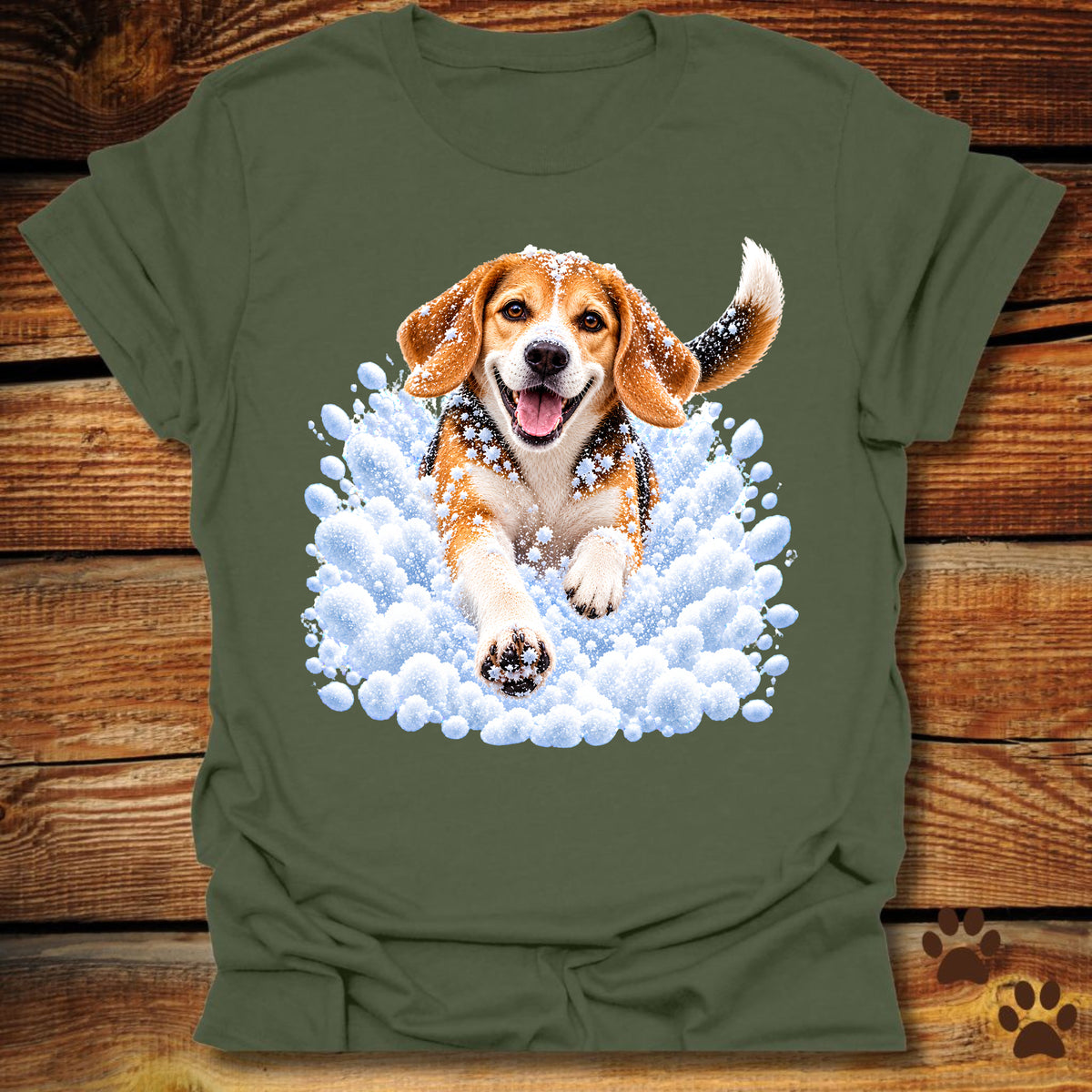 Beagle Snow Day T-Shirt - Front & Back Print