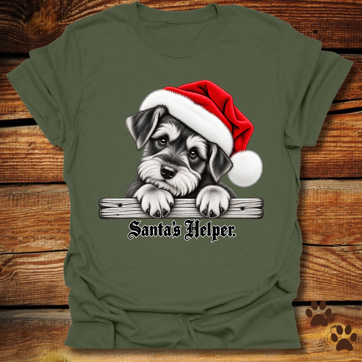 Santa’s Helper Miniature Schnauzer T-Shirt