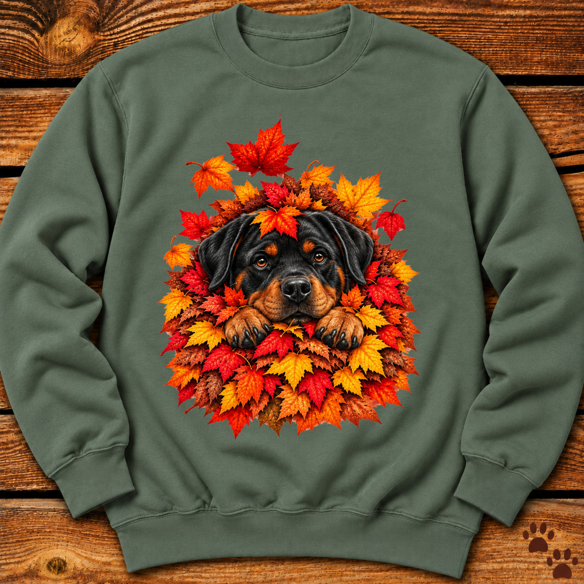 Rottweiler Leaf Pile Sweatshirt