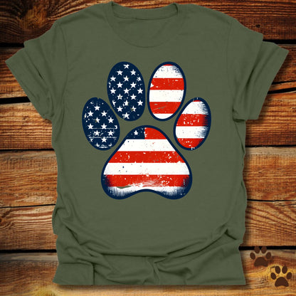 Patriotic Dog Paw T-Shirt