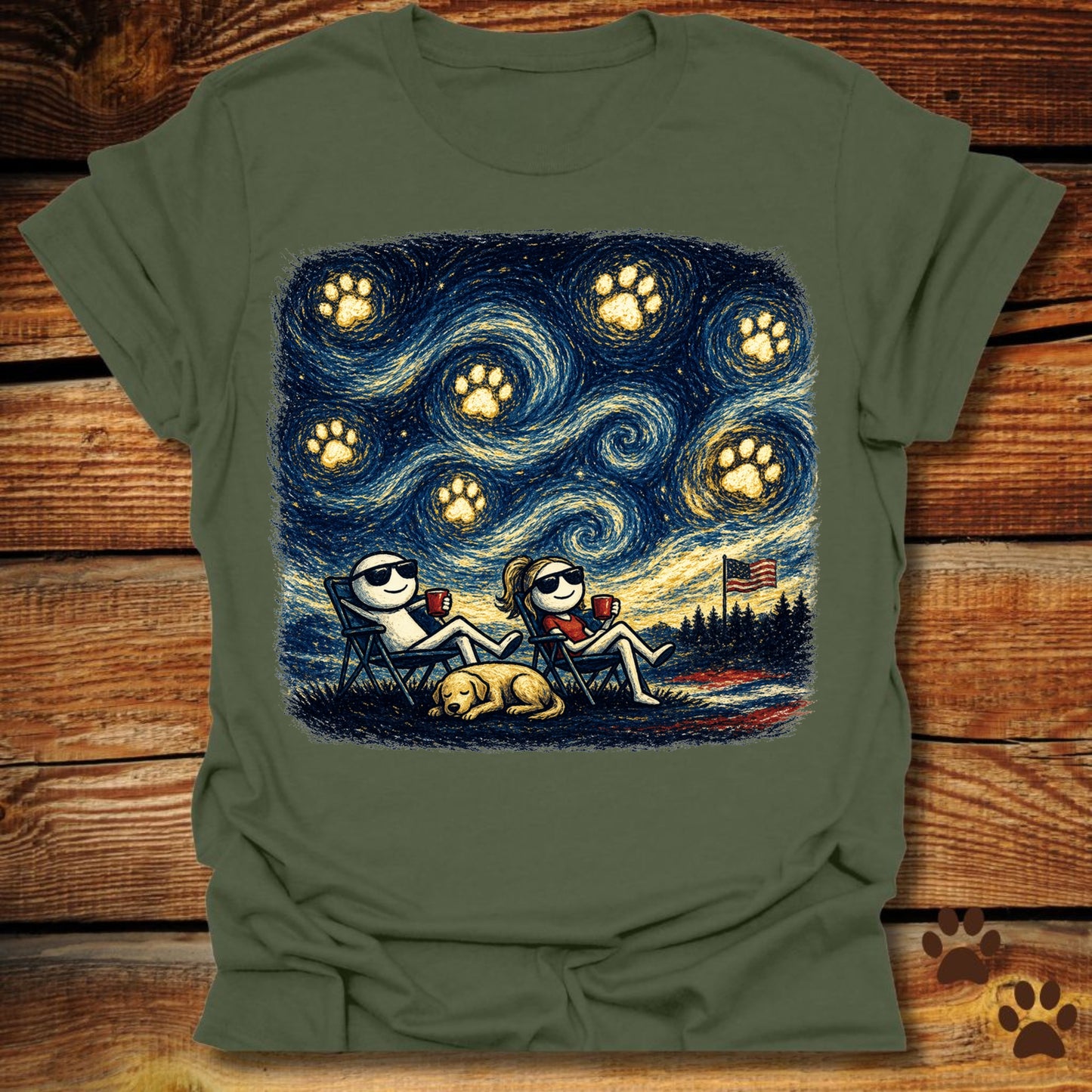 Starry Night Patriotic Chill T-Shirt