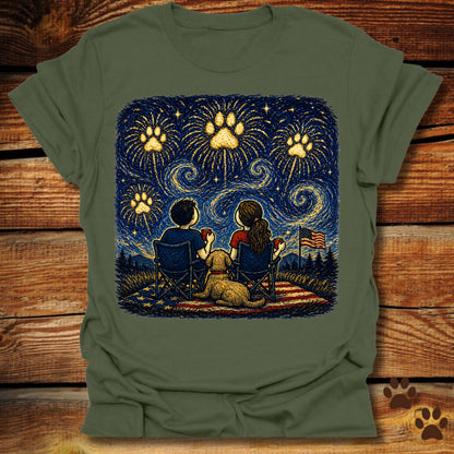 Starry Night Fireworks T-Shirt